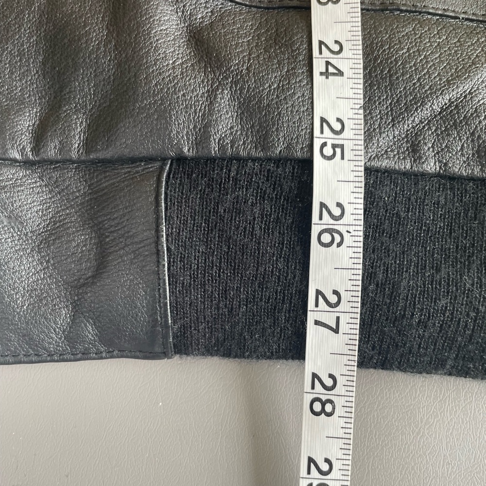 Cougar Leather Jacket Vintage Zip Up & Snap 4 Outside Pockets Lined Black Large - Picture 13 of 13